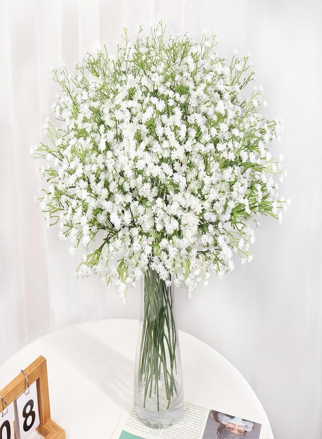 Pusuny Baby Breath Artificial Flowers,15 Pcs Gypsophila Faux White Flowers Fake Baby Breath Real Touch Flowers Bouquets for Bride Wedding Decorations Party Floral Arrangements DIY (White) - Image 4