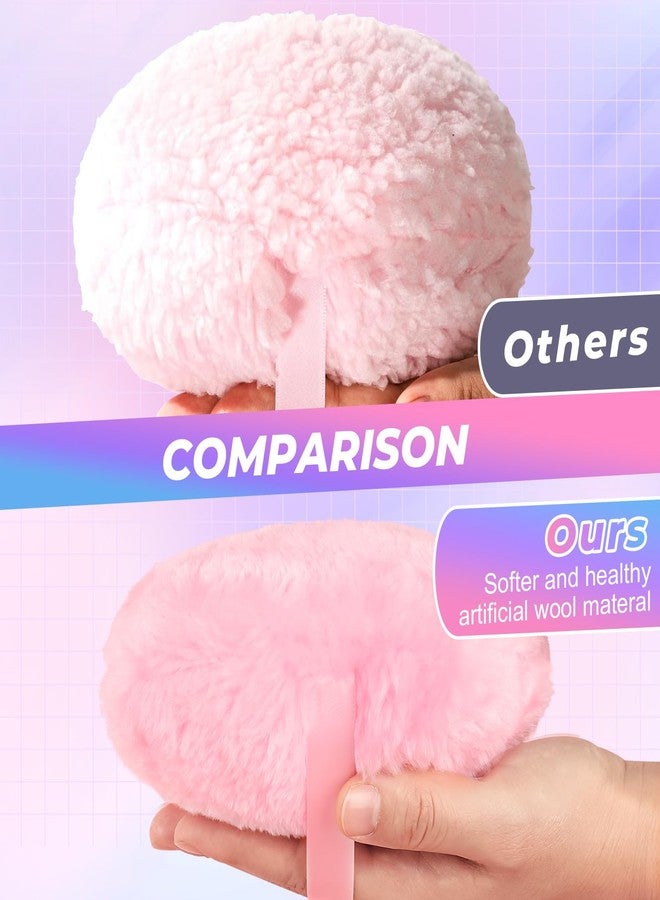 WSYUB Powder Puff, 5.12 Inch Powder Puff for Body Powder, Large Loose Soft Velour Body Powder Puff and Container - Image 3