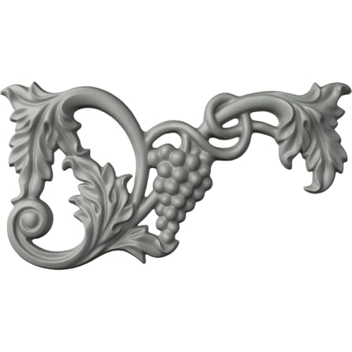Ekena Millwork 12 5/8"W x 6 3/4"H x 1"P Large Grape and Leaf Onlay, Right - Image 1