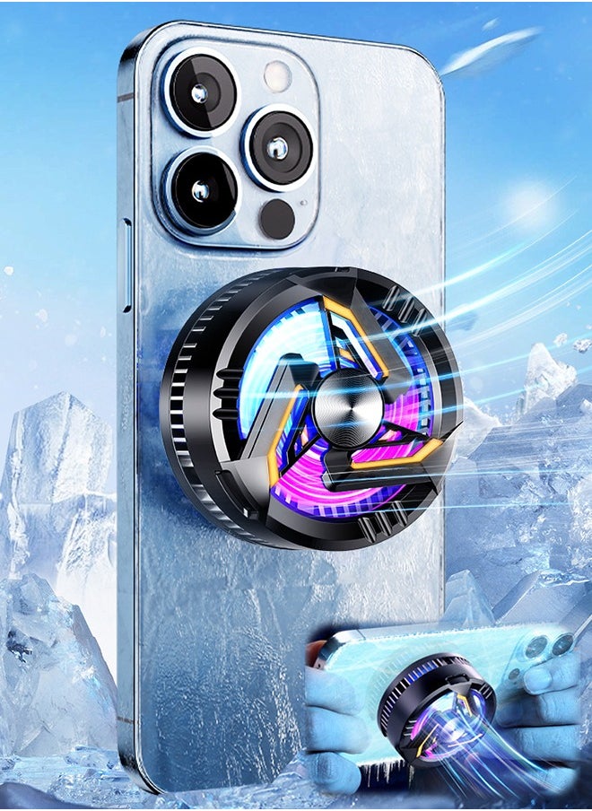 Magnetic Phone Cooler, ipad Phone Cooling Fan with Semi-Conductor Cooling Chip, Universal Phone Fan Cellphone Radiator for Tiktok Live Streaming, Outdoor Vlog, Mobile Gaming.  - Image 1