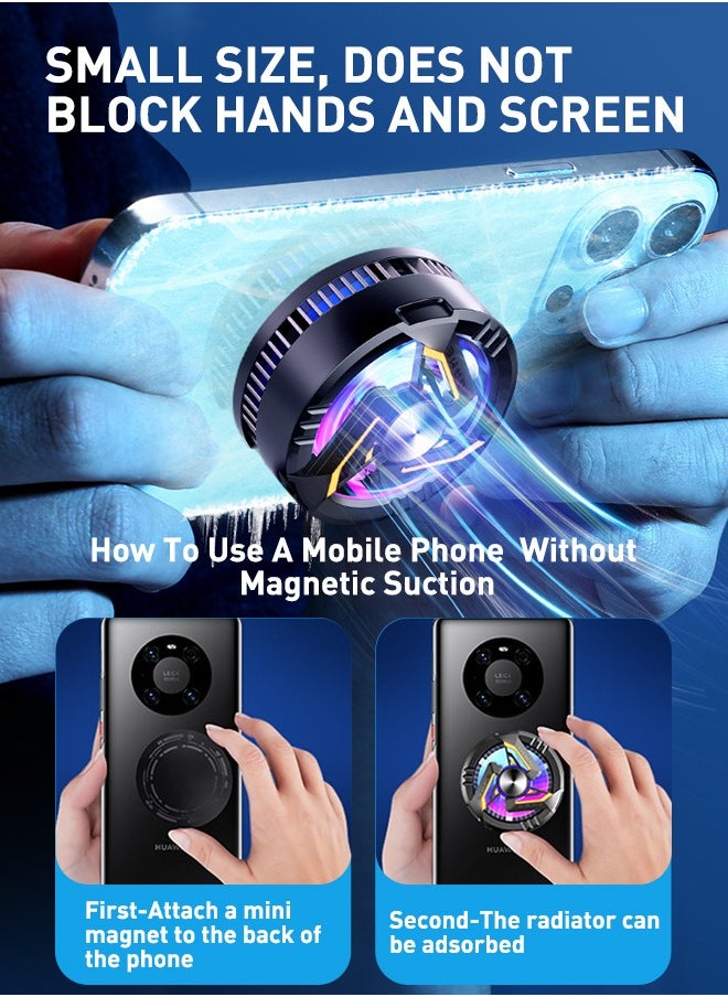 Magnetic Phone Cooler, ipad Phone Cooling Fan with Semi-Conductor Cooling Chip, Universal Phone Fan Cellphone Radiator for Tiktok Live Streaming, Outdoor Vlog, Mobile Gaming.  - Image 4