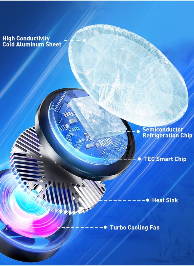 Magnetic Phone Cooler, ipad Phone Cooling Fan with Semi-Conductor Cooling Chip, Universal Phone Fan Cellphone Radiator for Tiktok Live Streaming, Outdoor Vlog, Mobile Gaming.  - Image 5
