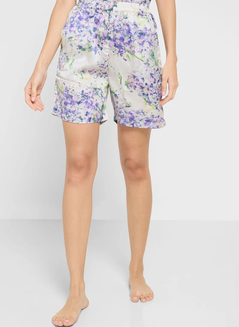 ELLA 5Pc Pyjama Set Cami Top With Night Robe, Slip, Short & Pant