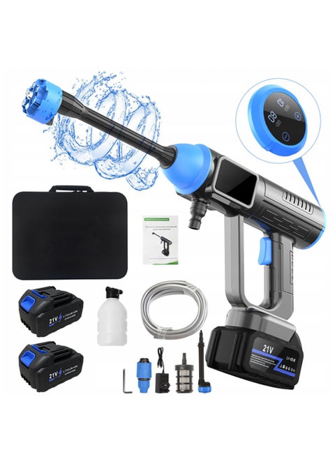 Cordless Pressure Washer 50bar 15000mah LCD Display Brushless Portable Power Cleaner with 2 Replacement Batteries