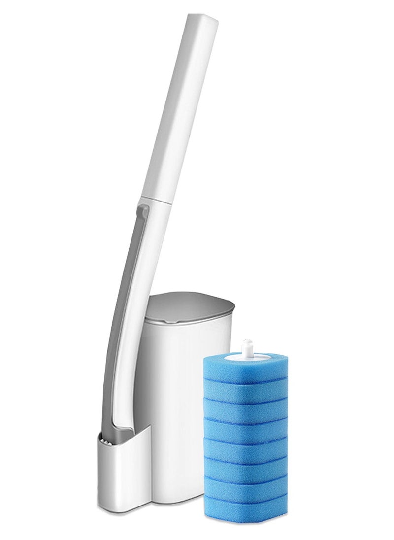 Generic Refill of 8 Premium Bathroom Scrubbers with Disposable Cleaning Pads, Toilet Brush, Bathroom Scrubber to Reduce Odor and Dirt  - Image 1
