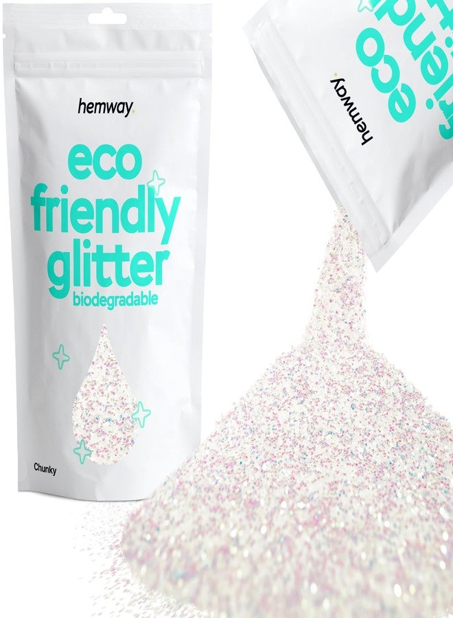 Hemway Eco Friendly Biodegradable Glitter 100g / 3.5oz Bio Cosmetic Safe Sparkle Vegan for Face, Eyeshadow, Body, Hair, Nail and Festival Makeup, Craft - 1/40" 0.025" 0.6mm - Mother of Pearl - Image 1
