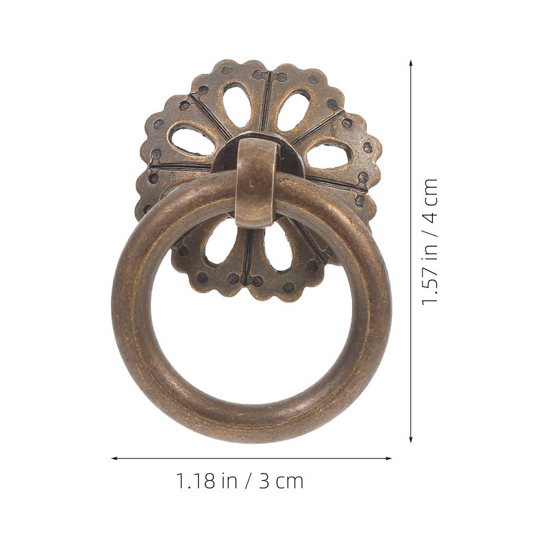 Antique Copper Alloy Cabinet Handles Vintage Drawer Knobs 2pcs 3cm - Image 3
