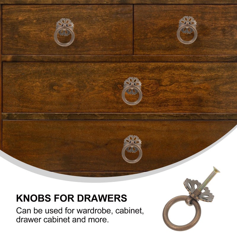 Antique Copper Alloy Cabinet Handles Vintage Drawer Knobs 2pcs 3cm - Image 4