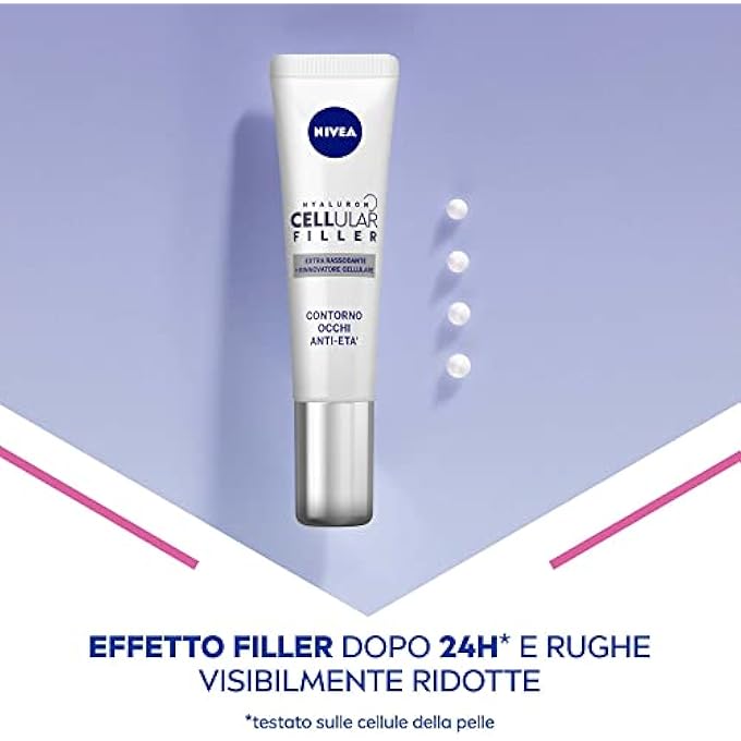 Nivea Cellular Expert Filler Eye & Lip Contour Anti-Ageing 15 ml, Firming Cream, Anti-Wrinkle and Filler with Hyaluronic Acid and Pure Folic Acid - Image 3