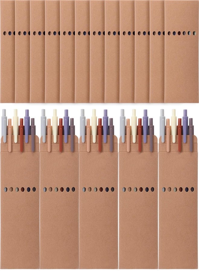 Maitys 24 Pack Thank You Gifts for Employees Bulk, Kraft Paper Gift Boxes with 6 Black Ballpoint Pens Each, Appreciation Gifts for Teachers, Nurses, Office Staff, Coworkers, Clients(Morandi - Image 1