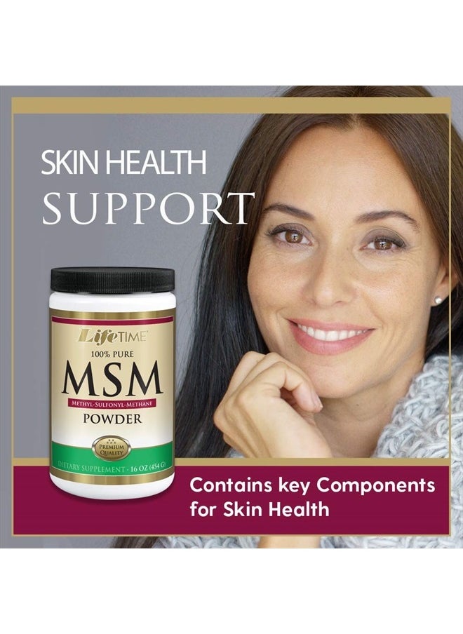 Lifetime Lifetime 100% Pure MSM (Methylsulfonylmethane) Powder | Supports Healthy Joints & Skin | 2500 mg Per Serving | 16 oz, 180 Servings  - Image 4