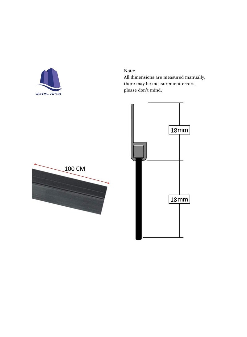 Door Bottom Brush & Rubber Seal with Screw for Exterior/Interior Doors, Insulation Door Seal Sound Proof Under Door Draft Blocker- Keeping Noise Repellent & Dust (100cm, Rubber Black) - Image 2