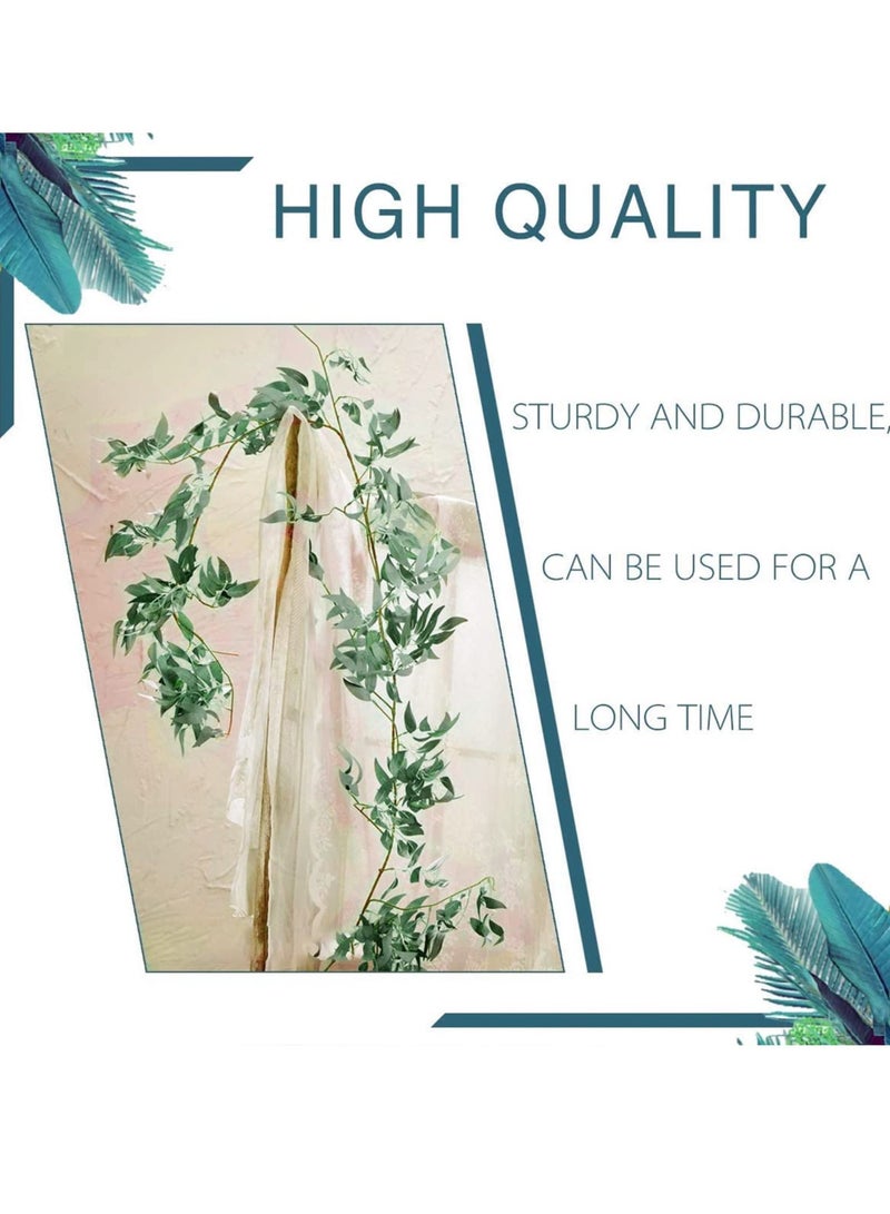KASTWAVE Artificial Willow Leaves Vines, 3 Pack (16.8ft) Willow Greenery Garland, Fake Silk Hanging Plant Leaves Twigs Garland String for indoor/outdoor Wedding Wall Garden Decor Party Greenery Crowns Wreath  - Image 4