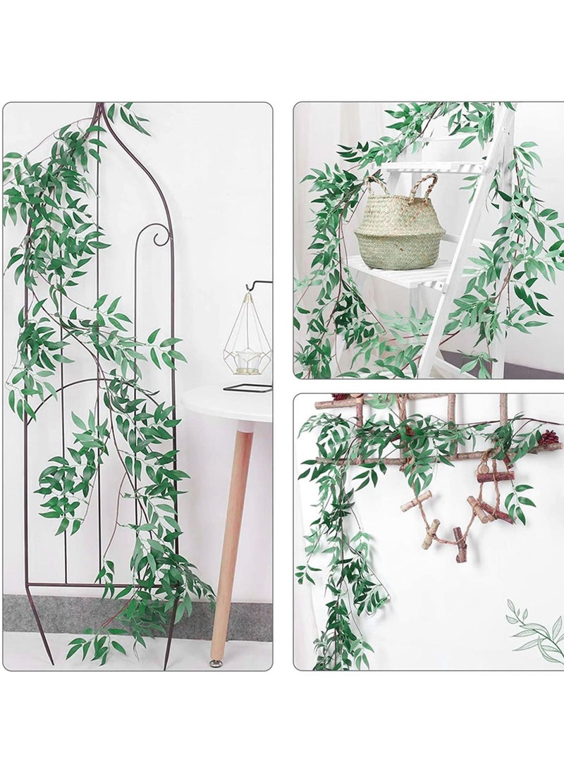 KASTWAVE Artificial Willow Leaves Vines, 3 Pack (16.8ft) Willow Greenery Garland, Fake Silk Hanging Plant Leaves Twigs Garland String for indoor/outdoor Wedding Wall Garden Decor Party Greenery Crowns Wreath  - Image 2