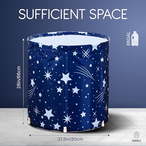 Yopple Bath tub for adult for bathroom Tub for Home SPA, Maintains Hot & Cold Temperature, Drainage Hole, Thickened Layer for Hot and ice bath tub for adults (Round Star) - Image 2