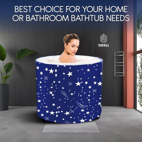 Yopple Bath tub for adult for bathroom Tub for Home SPA, Maintains Hot & Cold Temperature, Drainage Hole, Thickened Layer for Hot and ice bath tub for adults (Round Star) - Image 4
