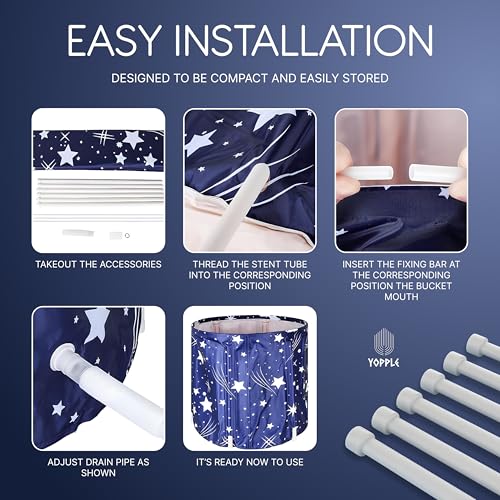 Yopple Bath tub for adult for bathroom Tub for Home SPA, Maintains Hot & Cold Temperature, Drainage Hole, Thickened Layer for Hot and ice bath tub for adults (Round Star) - Image 5