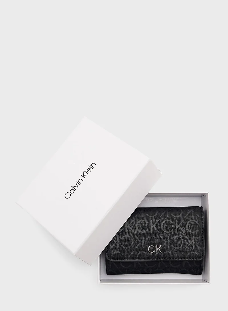 CALVIN KLEIN Logo Detailed Flap Over Wallet