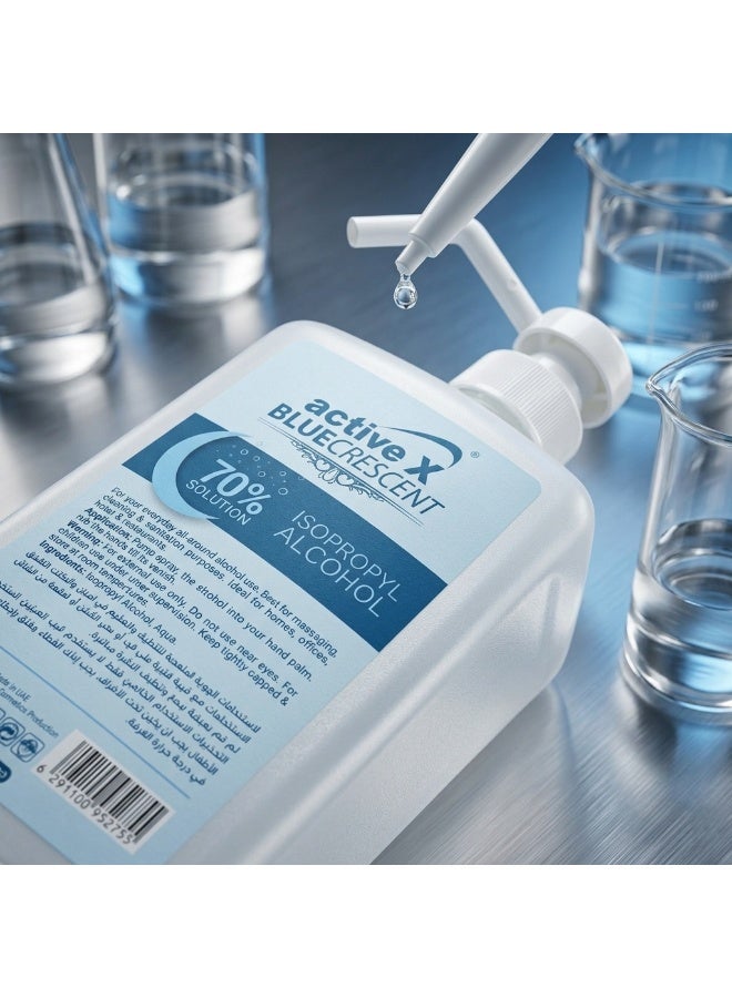 ActiveX Blue Crescent 70% Isopropyl Alcohol Disinfectant 1000ml | Fast Drying Professional Sanitizing Solution for Salon Tools, Barber Equipment, Beauty Clinics, Spas & Workstations - Image 3