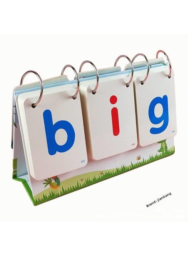 Loquat Flip Through English Letters Natural Spelling Cards Teaching Aids Primary School Students Learn Taiwan Calendar Phonetic Symbols Words Children's English Cards-Color:Natural Spelling Cards + 216 Eng - Image 5