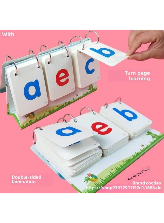 Loquat Flip Through English Letters Natural Spelling Cards Teaching Aids Primary School Students Learn Taiwan Calendar Phonetic Symbols Words Children's English Cards-Color:Natural Spelling Cards + 216 Eng - Image 4
