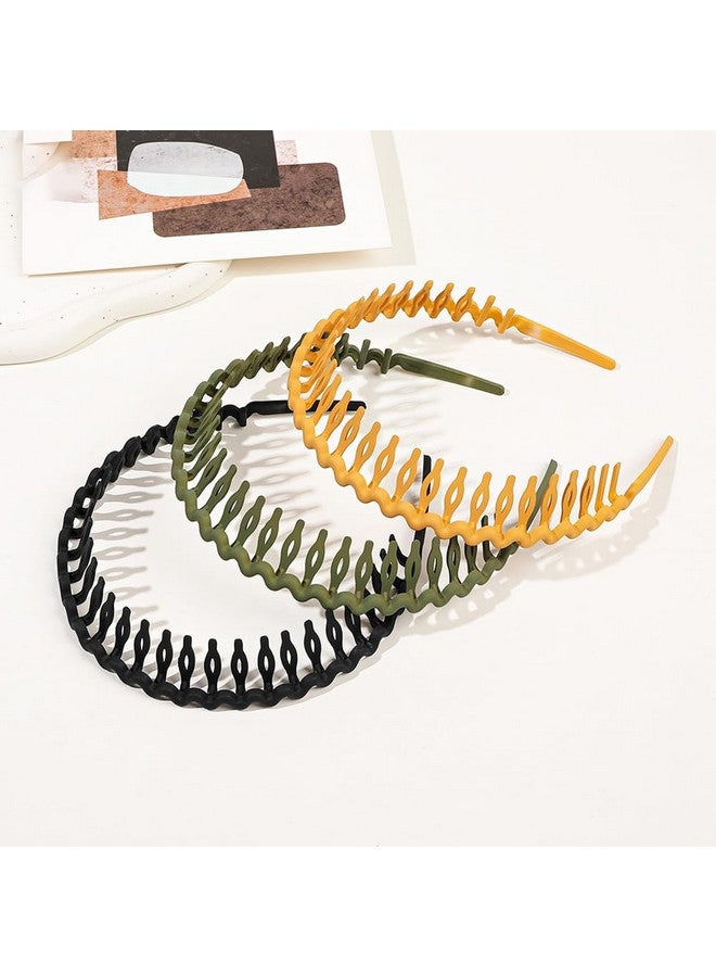 ccHuDE 6 Pcs Plastic Teeth Comb Headbands Wave Shape Headbands Non Slip Tooth Hairband Colored Zig Zag Hair Hoop Multicolor  - Image 4