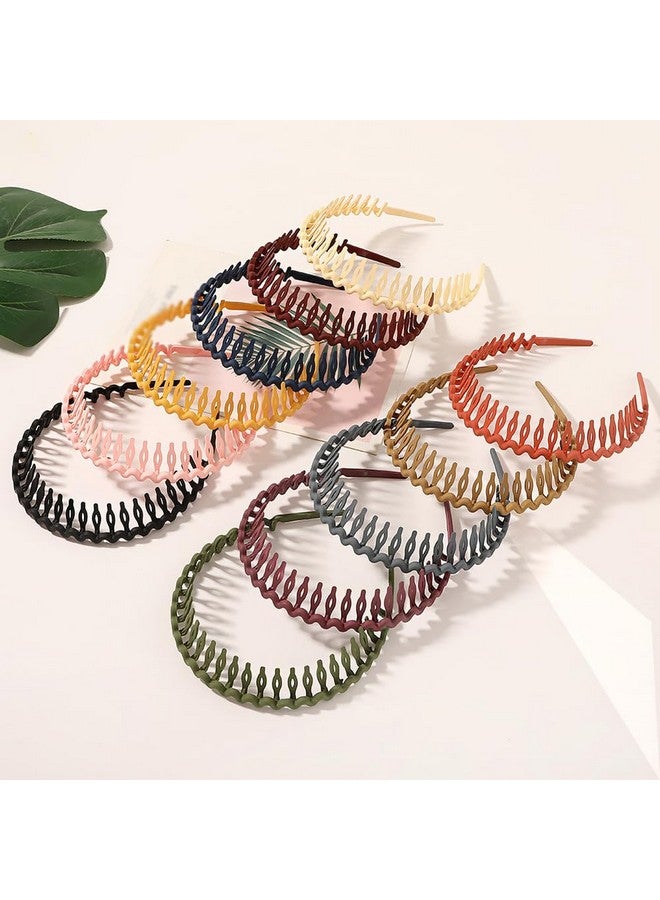 ccHuDE 6 Pcs Plastic Teeth Comb Headbands Wave Shape Headbands Non Slip Tooth Hairband Colored Zig Zag Hair Hoop Multicolor  - Image 2