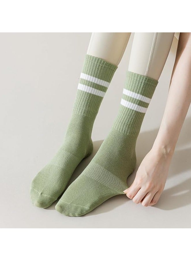 Kimaya Yoga Pilates Socks with Grips for Women, Non Slip Grips Cotton Socks for Barre, Ballet, Dance, Workouts (Olive Green) - Image 2