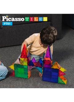 PicassoTiles PicassoTiles Classic Magnetic Building Blocks Set ( 61 Pieces )  - Image 3