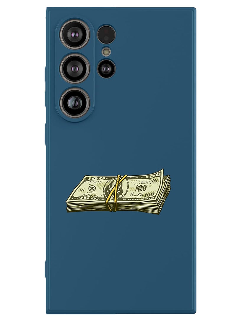 Theodor Protective Slim Fit Case Liquid Silicone Cover with Full Body Protection Anti-Scratch Shockproof Case For Samsung Galaxy S25 Ultra (Blue) - Vintage Cash - Image 1