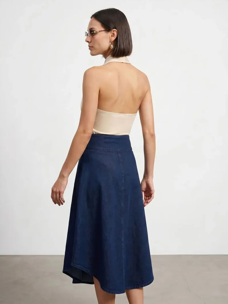ديلفين Dilvin Fitted Sleeveless Cowl Neck Blouse