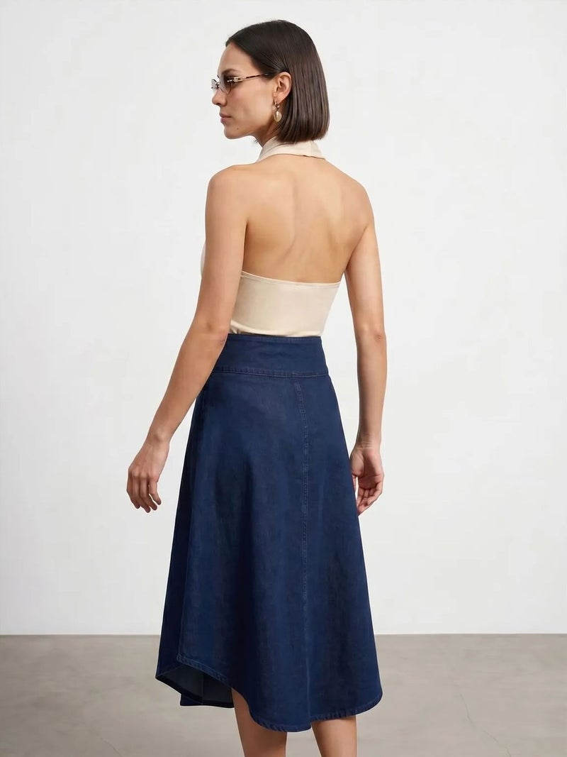 DILVIN Fitted Sleeveless Cowl Neck Blouse - Image 2