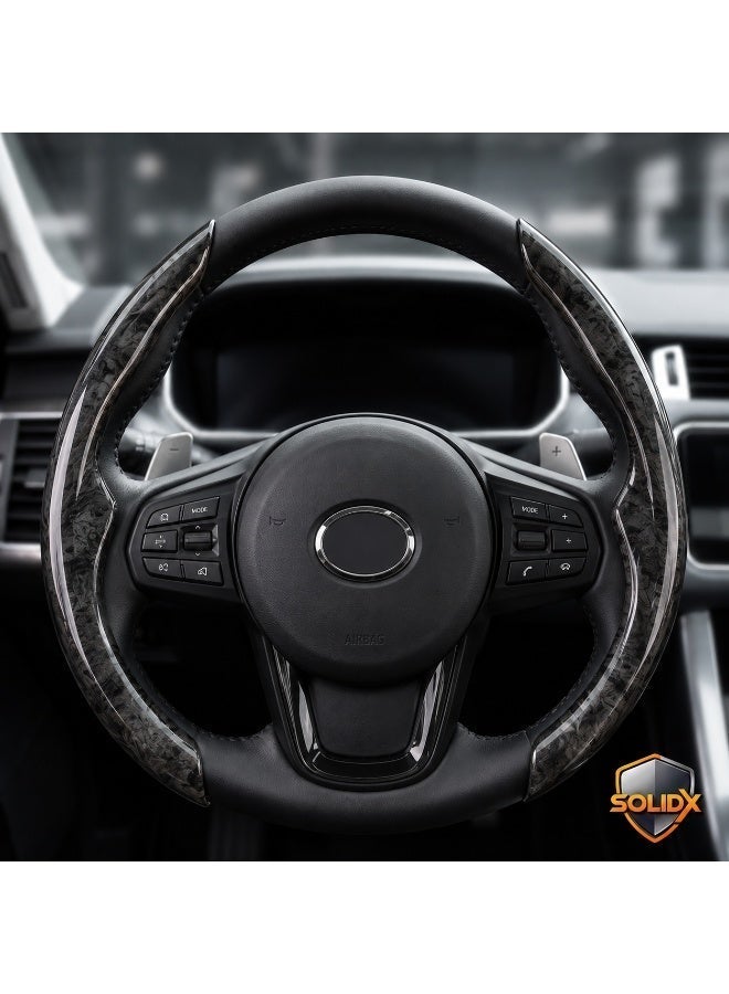 SolidX Steering Wheel Cover Carbon Fiber Black Style - Image 3