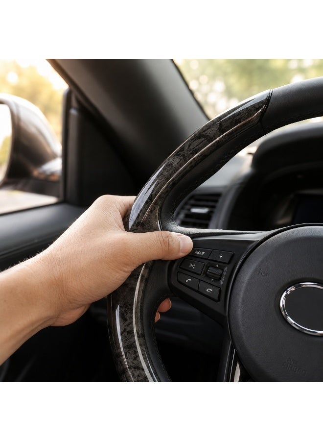 SolidX Steering Wheel Cover Carbon Fiber Black Style - Image 4