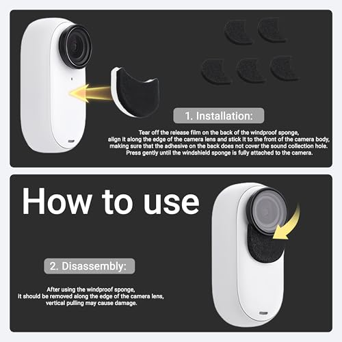 Sruim Insta 360 GO 3GO 3S Magnetic Vertical Horizontal Action Mount Set with Mic Wind Muff for Insta360 GO 3GO 3S - Image 3