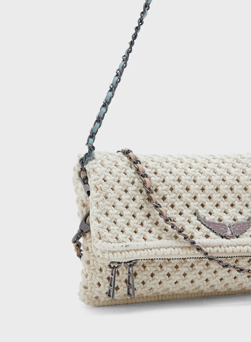 ZADIG & VOLTAIRE Rock Macrame Clutch Bag