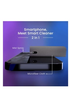 CARE AND SMILE Care and Smile Mist Cleaner Screen Cleaner Sterilization Disinfection Cleansing Screen Cleaner Spray Safe for All Phones Laptop and Tablet Screens Two in One Spray and Microfiber Cloth BLUE  - Image 4