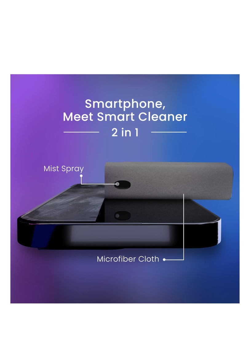 CARE AND SMILE - Care and Smile Mist Cleaner Screen Cleaner Sterilization Disinfection Cleansing Screen Cleaner Spray Safe for All Phones Laptop and Tablet Screens Two in One Spray and Microfiber Cloth BLUE - Image 1
