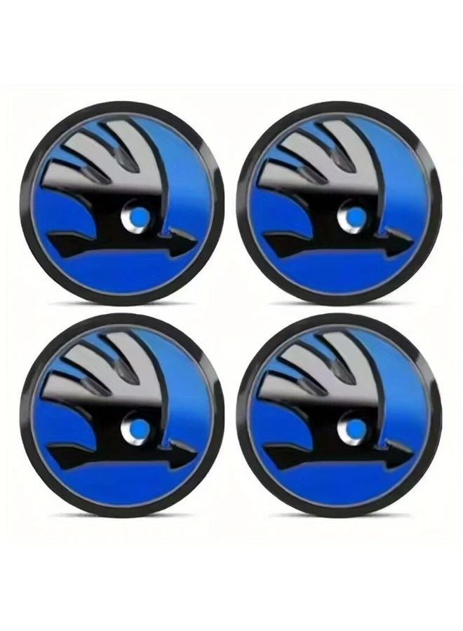 4pcs Black Green 56mm Skoda Car Wheel Hub Center Sticker Rim Cover Badge Emblem - Image 3