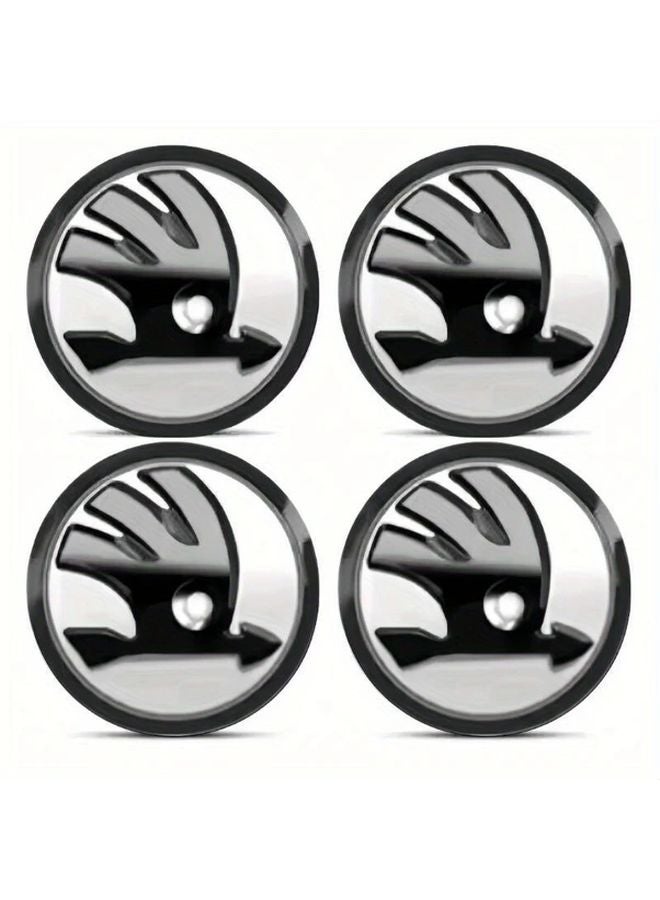 4pcs Black Green 56mm Skoda Car Wheel Hub Center Sticker Rim Cover Badge Emblem - Image 5