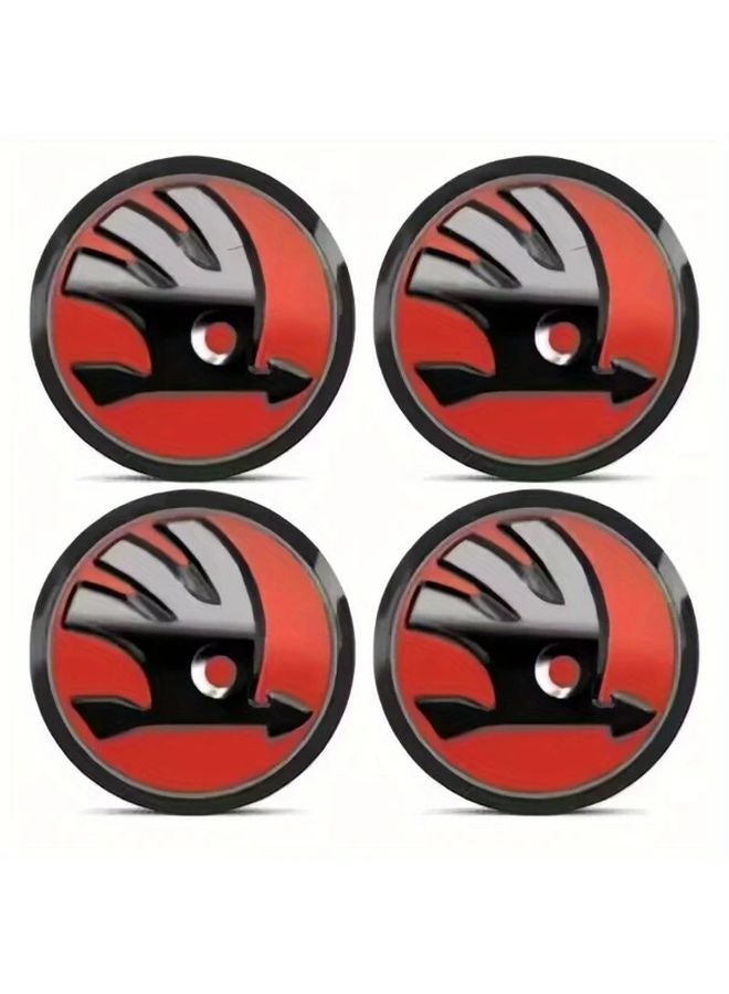 4pcs Black Green 56mm Skoda Car Wheel Hub Center Sticker Rim Cover Badge Emblem - Image 4
