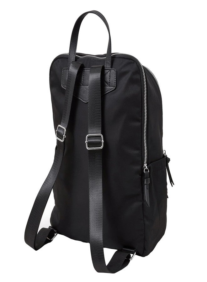 أكسيسورايز حقيبة ظهر نسائية من أكسسورايز لندن، سوداء اللون، مصنوعة من النايلون السادة - Image 4