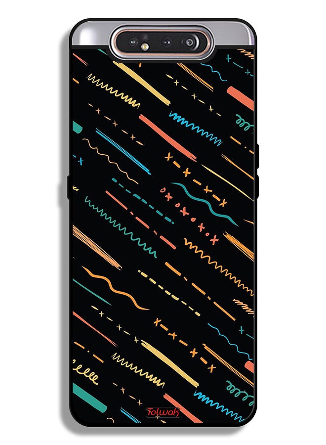 Tolwak Samsung Galaxy A80 Protective Case Cover X Lines Abstract Pattern - Image 1