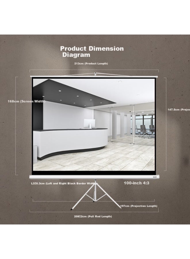 Deli (deli) 100-inch 4:3 Projector Projection Screen Bracket, Compatible With Nut Pro, Xgimi, And Dangbei, Simple Home And Office Projector Screen 50491 - Image 3