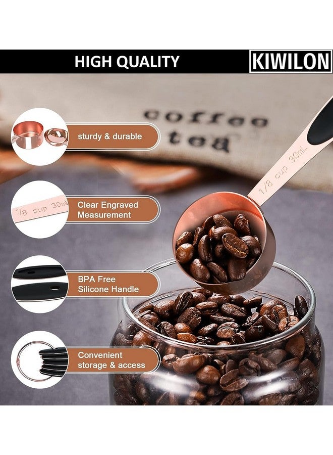 Kiwilon Stainless Steel Measuring Cups and Spoons - 10 Pieces | in Shiny Copper Color | Ideal for Baking for Dry and Liquid Ingredients | with Hanging Hole (Copper) - Image 5