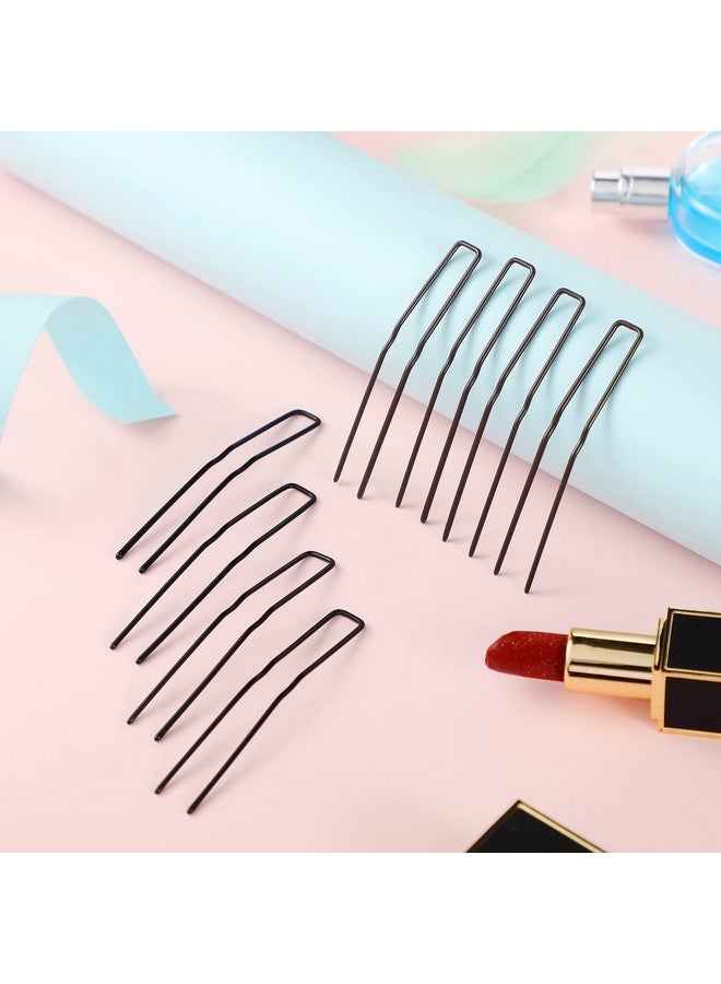 MTLEE 24 Pcs U Shaped Hair Pins, Ballet Bobby Pins for Updo Hair Styling with Storage Box, Metal U Bun Hair Forks for Women Girls, Thick Thin Long Curly Hair(Black, Brown, 2.5 Inch) - Image 3