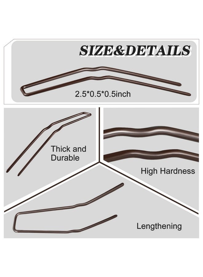 MTLEE 24 Pcs U Shaped Hair Pins, Ballet Bobby Pins for Updo Hair Styling with Storage Box, Metal U Bun Hair Forks for Women Girls, Thick Thin Long Curly Hair(Black, Brown, 2.5 Inch) - Image 2