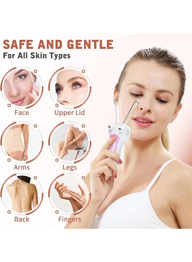 Jamal Ladies Facial Hair Remover Electric Women's Beauty Epilator Facial Threading Hair Removal Shaver Face Massager Pull Faces Delicate Device Depilation(Champagne) - Image 2