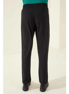 Tommy Life Black Men's Zippered Three Pocket Standard Fit Classic Leg Tracksuit Bottom-84768_01  - Image 2