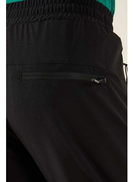 Tommy Life Black Men's Zippered Three Pocket Standard Fit Classic Leg Tracksuit Bottom-84768_01  - Image 3